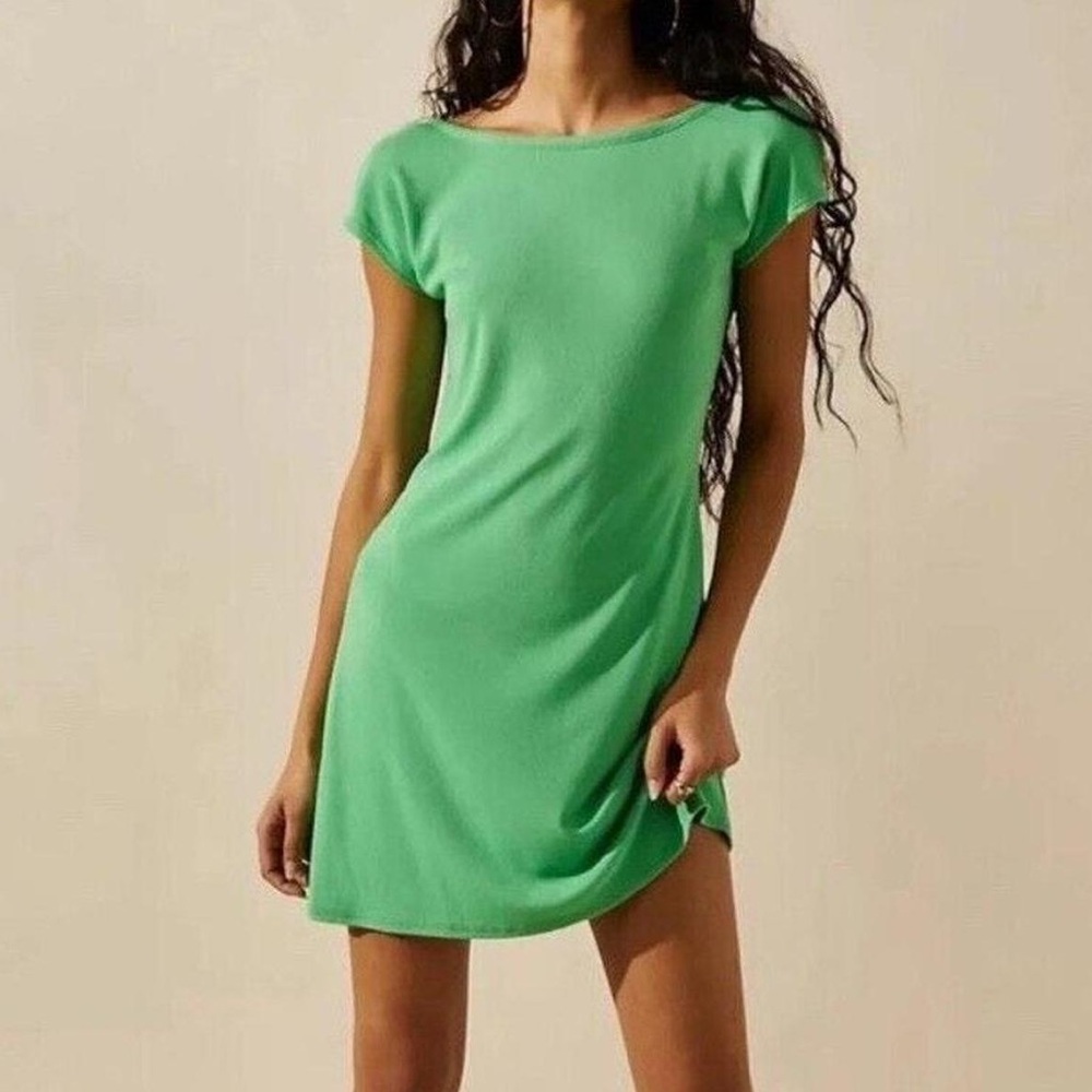 Free People Beach Rosalia Low-Back Mini Dress in Green size Large
